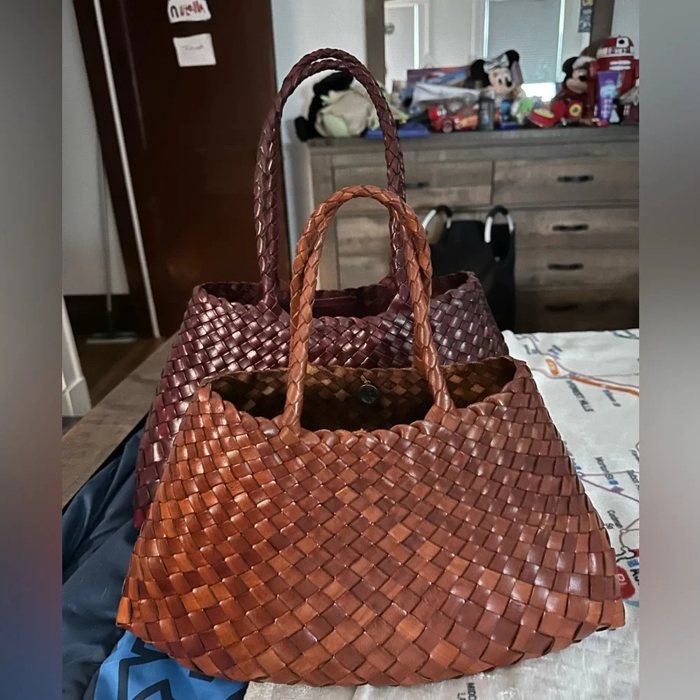 Dragon Diffusion Woven Leather Satchel in Warm Brown - Picture 7 of 7